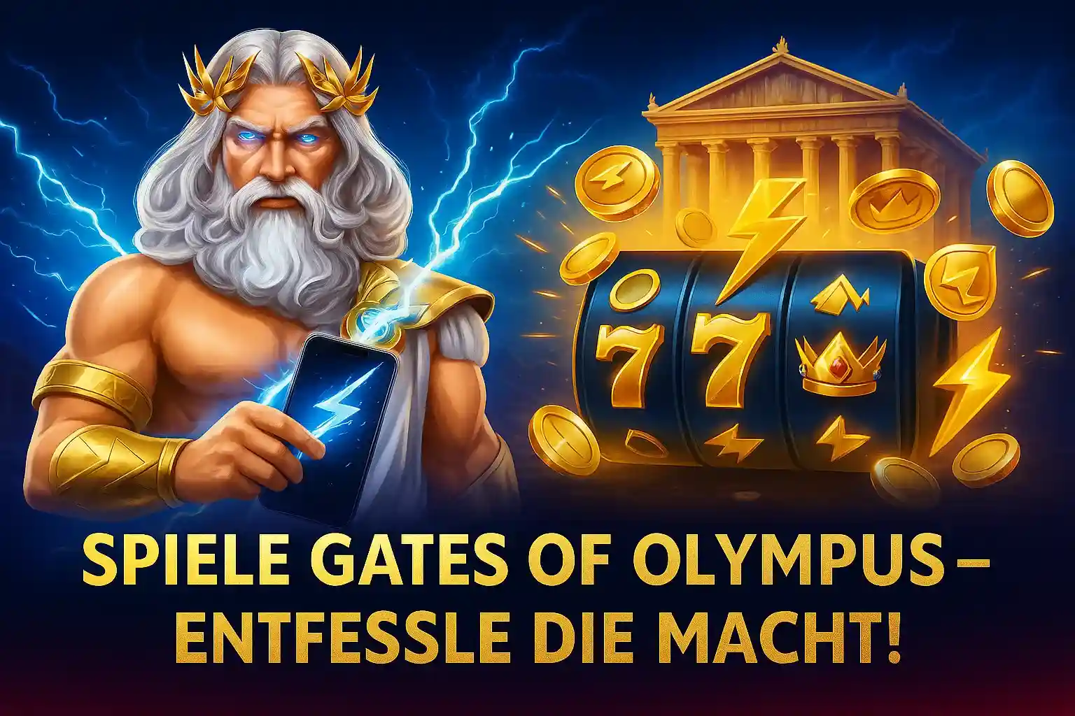 Der Gott Zeus lädt dich ein, den epischen Slot Gates of Olympus im Bizzo Casino auf deinem Handy zu spielen und die Macht für riesige Gewinne zu entfesseln.